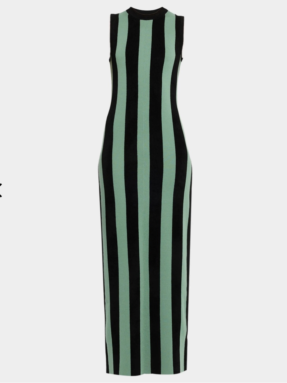 Zankov Striped Maxi Dress in Black and Sage Green
